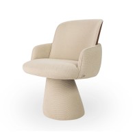 Cadeira Kásya Base Giratória Encosto Curvo com Detalhe Laminado Estrutura em Multilaminado