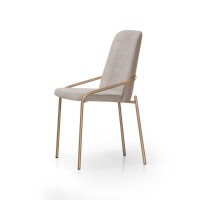 Cadeira Kiara Estofada Base Metal Pintura Eletrostática Design Moderno