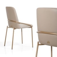 Cadeira Kiara Estofada Base Metal Pintura Eletrostática Design Moderno