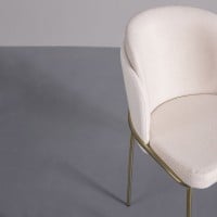 Cadeira Lanise Estofada Base Aço Carbono Pintura Metalizada