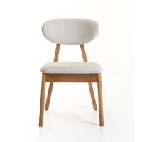 Cadeira Lila Encosto Anatômico Base Madeira Design Contemporâneo