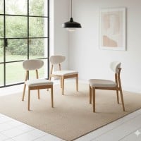 Cadeira Lila Encosto Anatômico Base Madeira Design Contemporâneo