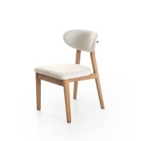 Cadeira Lila Encosto Anatômico Base Madeira Design Contemporâneo