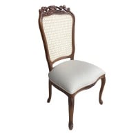 Cadeira Luís XV Palhinha Indiana Design de Luxo Peça Artesanal