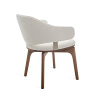 Cadeira Luna Estofada Encosto em Multilaminado Pés Madeira Design Contemporâneo