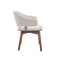 Cadeira Luna Estofada Encosto em Multilaminado Pés Madeira Design Contemporâneo