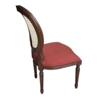 Cadeira Medalhão Provençal Encosto Palha Entalhada Madeira Maciça Design de Luxo Peça Artesanal