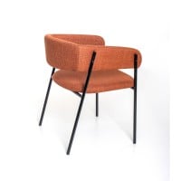 Cadeira Semilla Estofada Encosto Multilaminado Estrutura Aço Carbono Design Contemporâneo