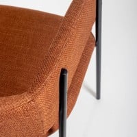 Cadeira Semilla Estofada Encosto Multilaminado Estrutura Aço Carbono Design Contemporâneo
