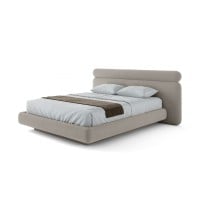 Cama Apis Estofada Design Flutuante Base Bipartida