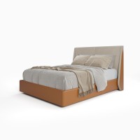 Cama Karima Estofada Design Flutuante Base Bipartida