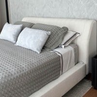 Cama Lecce Estofada Detalhes em Gomado Vertical