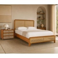 Cama Moara Palha Natural Estrutura Madeira Eucalipto