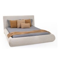 Cama Samantha Estofada Base Bipartida Estrutura Madeira Eucalipto Reflorestada