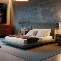 Cama Vega Estofada Estrutura Madeira Eucalipto Reflorestada