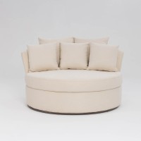 Chaise Hana Estofada com Almofadas Decorativas Base em Aço Pintura Epóxi Design Sustentável
