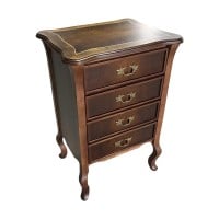 Criado Cômoda Shefield com 4 Gavetas Personalizado Madeira Maciça Detalhe em Marchetaria Design Clássico