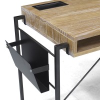 Escrivaninha Moderne em Madeira Maciça com 3 Nichos e Revisteiro Estrutura em Aço Carbono Design by Pedro Mendes