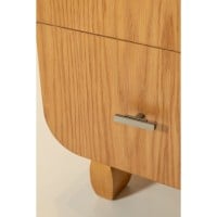 Mesa de Cabeceira Martini com 2 Gavetas em Lâmina de Madeira e Pés Esculpidos em Madeira Tauari Design by M7 Estúdio
