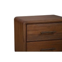 Mesa de Cabeceira Soho em Madeira de Reflorestamento com Base Elevada em Aço Carbono Designer by Pedro Mendes