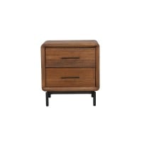 Mesa de Cabeceira Soho em Madeira de Reflorestamento com Base Elevada em Aço Carbono Designer by Pedro Mendes