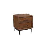 Mesa de Cabeceira Soho em Madeira de Reflorestamento com Base Elevada em Aço Carbono Designer by Pedro Mendes