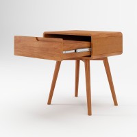 Mesa de Cabeceira Belkis com Gaveta Estrutura Madeira Eucalipto