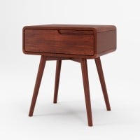 Mesa de Cabeceira Belkis com Gaveta Estrutura Madeira Eucalipto