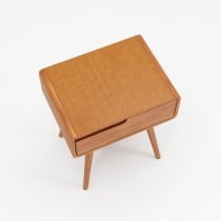 Mesa de Cabeceira Belkis com Gaveta Estrutura Madeira Eucalipto