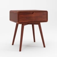 Mesa de Cabeceira Belkis com Gaveta Estrutura Madeira Eucalipto