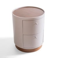 Mesa de Cabeceira Sellium com 2 Gavetas Tampo Bandeja e Base Laminada Estrutura Pintura Laca Fosca