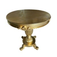 Mesa de Canto Imperatriz Base Torneada Madeira Maciça Design Artesanal