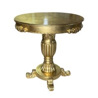 Mesa de Canto Imperatriz Base Torneada Madeira Maciça Design Artesanal