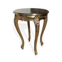 Mesa de Canto Napoleão Pintura Dourada Entalhada em Madeira