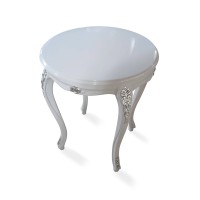 Mesa de Canto Napoleão Entalhada Madeira Maciça Design de Luxo