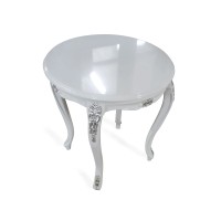 Mesa de Canto Napoleão Entalhada Madeira Maciça Design de Luxo