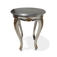 Mesa de Canto Napoleão Pintura Dourada Entalhada em Madeira Maciça