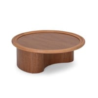 Mesa de Centro Dune Tampo Laminado com Moldura e Base em Madeira Maciça