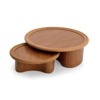 Mesa de Centro Dune Tampo Laminado com Moldura e Base em Madeira Maciça