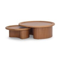 Mesa de Centro Dune Tampo Laminado com Moldura e Base em Madeira Maciça