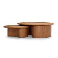 Mesa de Centro Dune Tampo Laminado com Moldura e Base em Madeira Maciça