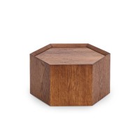Mesa de Centro Favius ✓Hexagonal ✓Tampo com Bordas Chanfradas Interna ✓Estrutura Laminada 