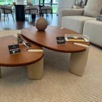 Mesa de Centro Faye Duo II Tampo Laminado Bases em Mineral Design by Studio 3 Design