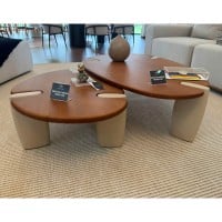 Mesa de Centro Faye Duo II Tampo Laminado Bases em Mineral Design by Studio 3 Design