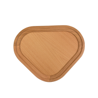 Mesa de Centro Gutta Tampo Triangular Orgânico Laminado Base em Madeira Maciça 