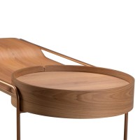 Mesa de Centro Nami Retangular Detalhe Design Redondo Tampo com Laminado Melamínico Base em Aço Carbono
