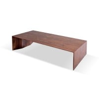 Mesa de Centro Neblê Retangular Tampo e Base em Lâmina Natural