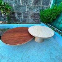 Mesa de Centro Nix Tampo Redondo Espelhado com Aro Metálico e Base Cônica em Aço Carbono com Pintura Epóxi