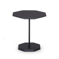 Mesa de Centro Ottus Octagonal Tampo Laminada Base em Madeira Maciça e Haste Tubular Metálica