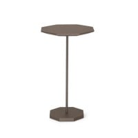 Mesa de Centro Ottus Octagonal Tampo Laminada Base em Madeira Maciça e Haste Tubular Metálica